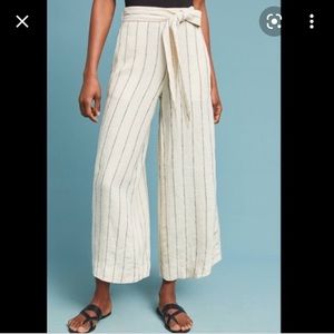 100% Linen Portia Striped Wide Leg Anthropologie